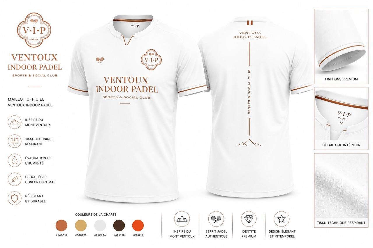 Polo officiel VIP Ventoux Indoor Padel, coloris blanc